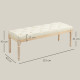 Vintage Wooden Bed End Bench - Cream White