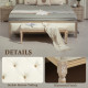 Vintage Wooden Bed End Bench - Cream White