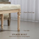 Vintage Wooden Bed End Bench - Cream White