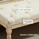 Vintage Wooden Bed End Bench - Cream White