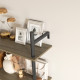 Wall Mounted Floating Shelves with 4 Hooks, Rustic Wall Shelf Unit for Living Room, Entryway, Grey