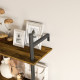 Wall Mounted Floating Shelves with 4 Hooks, Rustic Wall Shelf Unit for Living Room, Entryway, Rustic Brown