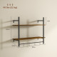 Wall Mounted Floating Shelves with 4 Hooks, Rustic Wall Shelf Unit for Living Room, Entryway, Rustic Brown