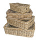 Natural Rectangular Cane Baskets (Set of 4)