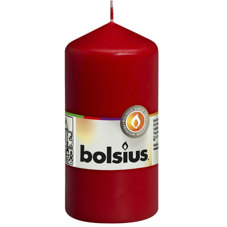 Bolsius Red Pillar Candle (120/60mm)
