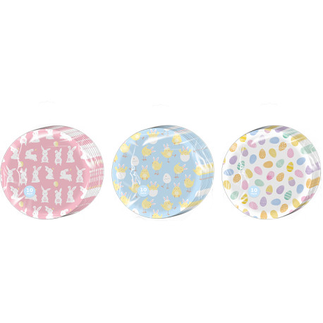 Pack of 10 Easter Printed Paper Plates (Assorted)