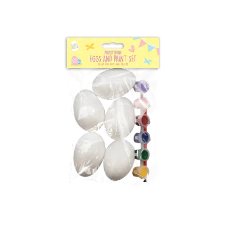 Polystyrene Eggs & Paint Set