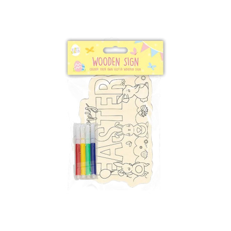Colour Your Own Wooden Easter Sign