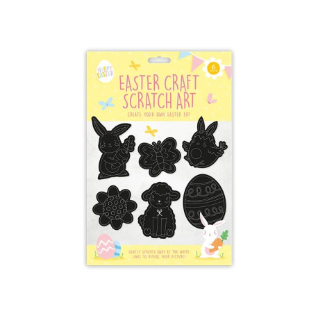 Pack of 6 Easter Craft Scratch Art
