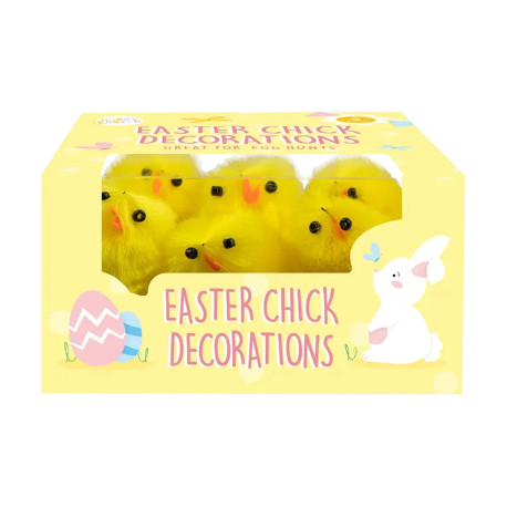 Pack of 6 Easter Chick Decorations (4cm)