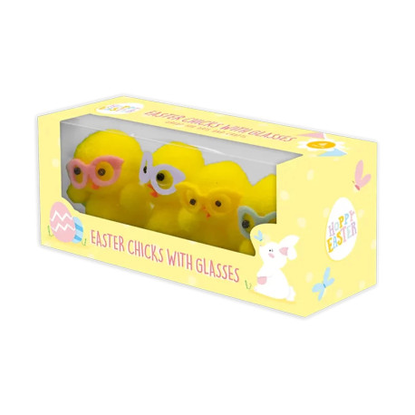 Pack of 4 Easter Chicks With Glasses