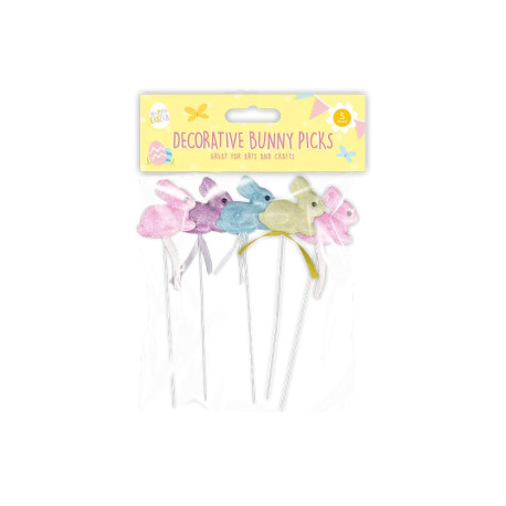 Pack of 5 Mini Bunny Decorative Picks