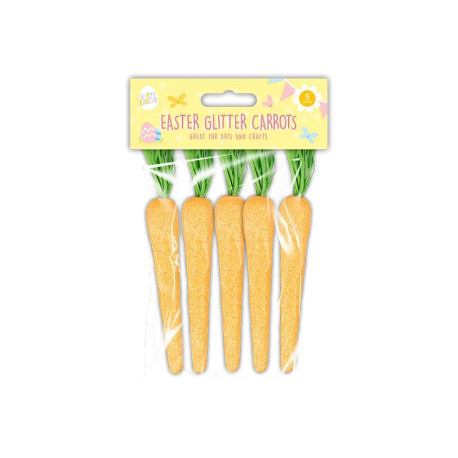 Pack of 5 Easter Glitter Carrots