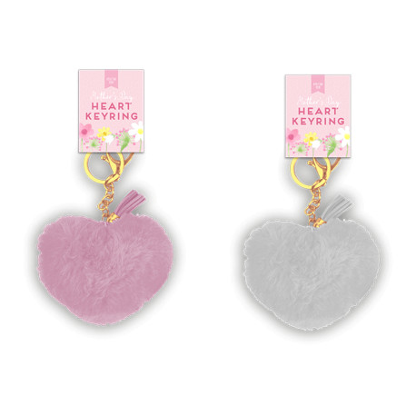 Mothers Day Heart Plush Keyring (Assorted)
