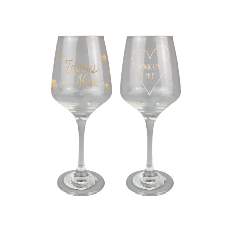 Mothers Day Printed Wine Glass (Assorted)