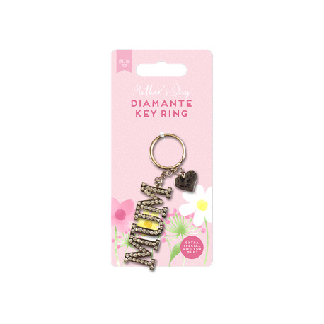 Mum Diamante Keyring