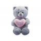 Gracie Grey Bear with Mum Heart (36cm)