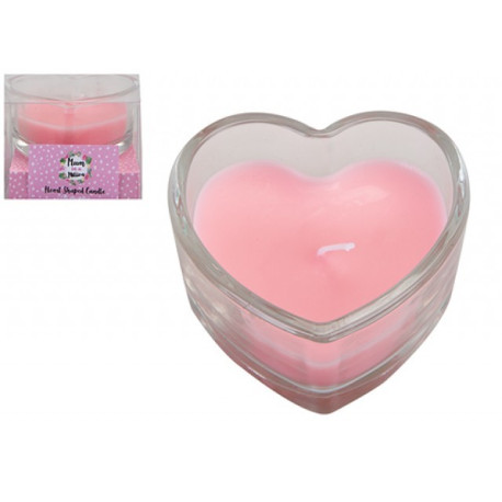 Heart Shaped Candle in Glass Jar Holder