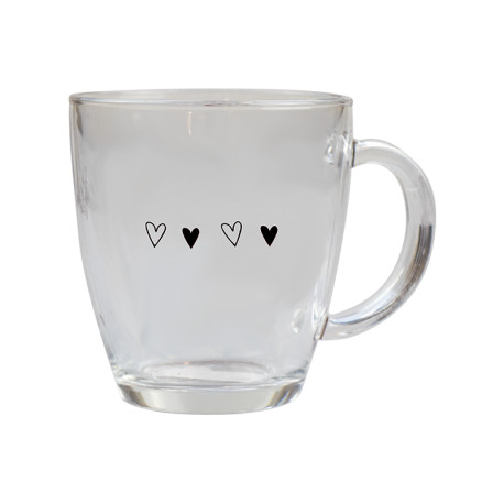 Valentines Printed Glass Coffee Cup (350ml)