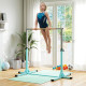 Height Adjustable Gymnastics Horizontal Bar for Kids, Children Junior Kip High Bar Fitness, Light Blue