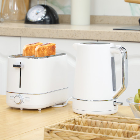 Kettle and Toaster Set, 1.7L 3000W Fast Boil Kettle & 2 Slice Toaster Kitchen Set with 6 Level Browning Controls, Defrost, Rehea