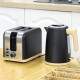 Kettle and Toaster Set, 1.7L 3000W Fast Boil Kettle &amp; 2 Slice Toaster Kitchen Set with 7 Level Browning Controls, Defrost, Rehea
