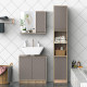 kleankin Bathroom Cabinet Wall Mounted, Modern Bathroom Wall Cabinet with Arched Door and Adjustable Shelf, Bathroom Storage Cab
