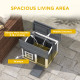 Marble-Effect Nest of Tables - Gold Tone/White