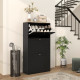 Modern Compact Three-Drawer Shoe Storage Cabinet - Black