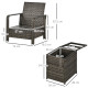 Outsunny 100cm x 60cm Aluminium Outdoor Coffee Table - Black