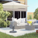 Outsunny 12kg Garden Parasol Base, Round Resin Sun Umbrella Base, Outdoor Umbrella Stand for 38mm or 48mm Outdoor Umbrella Poles