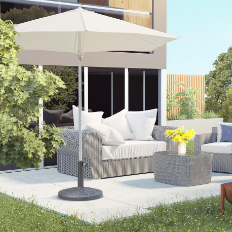 Outsunny 12kg Garden Parasol Base, Round Resin Sun Umbrella Base, Outdoor Umbrella Stand for 38mm or 48mm Outdoor Umbrella Poles