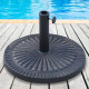 Outsunny 14kg Garden Parasol Base, Round Resin Sun Umbrella Base, Outdoor Umbrella Stand for 38mm or 48mm Outdoor Umbrella Poles