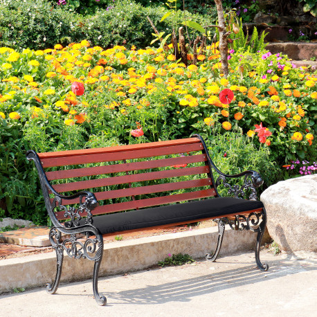 Outsunny 2-Seater Garden Bench Cushion with Ties, Swing Chair Cushion, Replacement Cushion for Outdoor Furniture, 110 x 46 cm, B
