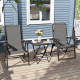 Outsunny 3 x 3m Moving Canopy Metal Pergola, with Curtains - Grey
