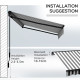 Outsunny 3 x 4m Aluminium Pergola, with Retractable Roof - Dark Grey