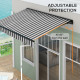 Outsunny 3 x 4m Aluminium Pergola, with Retractable Roof - Dark Grey