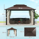 Outsunny 3(m) Tilting Parasol Garden Umbrellas, Outdoor Sun Shade with 8 Ribs, Tilt and Crank Handle for Balcony, Bench, Garden,