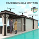 Outsunny 3(m) Tilting Parasol Garden Umbrellas, Outdoor Sun Shade with 8 Ribs, Tilt and Crank Handle for Balcony, Bench, Garden,