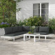 Outsunny 4 Pieces Patio Garden Set with 5-Level Recline Corner Sofa, Outdoor Garden Lounge Sectional Conversation Sofa Set with 