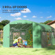 Outsunny 40 x 100cm Three Shelf Steel Frame Greenhouse - Green