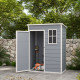Outsunny 5&#039; x 3&#039; Garden Shed with Floor, Outdoor Storage Shed with Lockable Door, Window and Vent for Garden, Patio, Grey