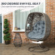 Outsunny 6 PCs Outdoor Indoor Sectional Corner Sofa Set Thick Padded Cushions Aluminium Frame 5 Seaters 1 Coffee Table Grey