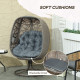 Outsunny 6 PCs Outdoor Indoor Sectional Corner Sofa Set Thick Padded Cushions Aluminium Frame 5 Seaters 1 Coffee Table Grey