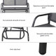 Outsunny Garden PE Rattan Dining Sofa Set, Outdoor 4 Seater Wicker Furniture, High Back Chairs with Cushions, Tempered Glass Cof