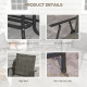 Outsunny Round End Table, Rattan Side Table, Hollow Drum Design Coffee Table w/ Glass Tabletop for Patio, Garden, Balcony Black