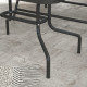 Outsunny Round End Table, Rattan Side Table, Hollow Drum Design Coffee Table w/ Glass Tabletop for Patio, Garden, Balcony Black
