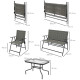 Outsunny Round End Table, Rattan Side Table, Hollow Drum Design Coffee Table w/ Glass Tabletop for Patio, Garden, Balcony Black