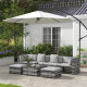 Outsunny Seven-Piece Rattan Patio Furniture Set, with Cushions - Grey