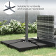 Outsunny Square PE Wicker Rattan Table, with Glass Top - Light Grey
